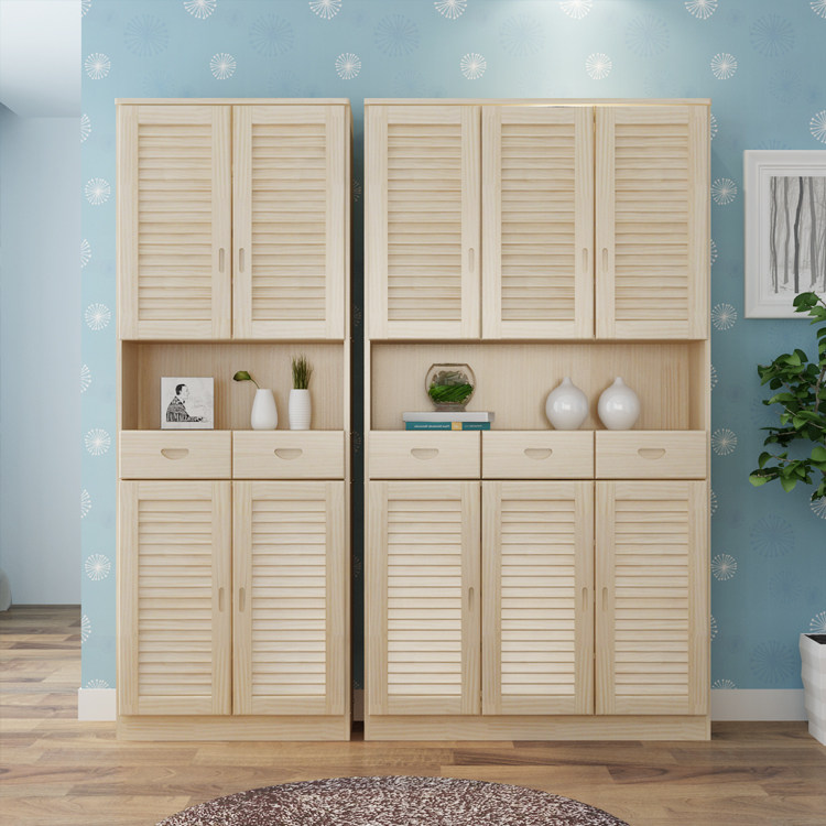 定制鞋柜实木简约现代大容量松木高鞋柜玄关门厅阳台储物收纳柜