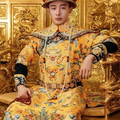 清朝皇帝龙袍男装宫廷影视剧服皇帝龙袍男官服服国风套装康熙拍照
