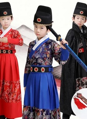 男童古装汉服帽子儿童学生锦衣卫状元头饰飞鱼小皇帝表演警卫