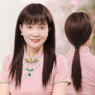 妈妈减龄可扎长直发全头套超自然