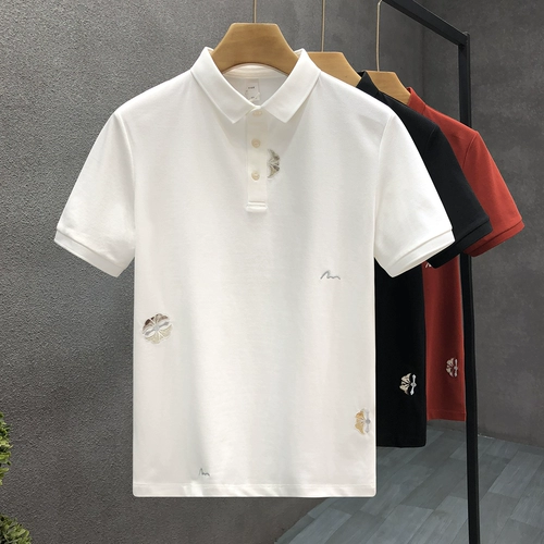 Элитная мужская модная футболка polo, изысканный стиль, с вышивкой, лето 2026 года