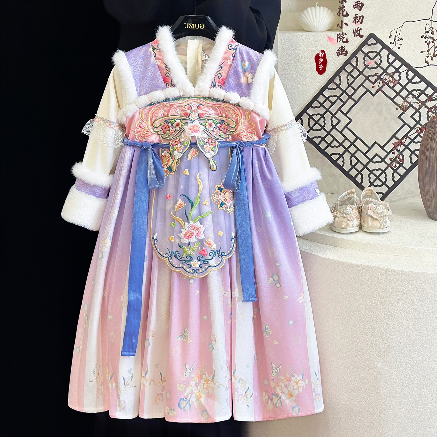 女童汉服连衣裙冬款中国风加绒加厚儿童古装公主裙小女孩超仙襦裙,童装/婴儿装/亲子装,汉服,淘宝优惠券,粉丝福利购,淘宝优惠卷