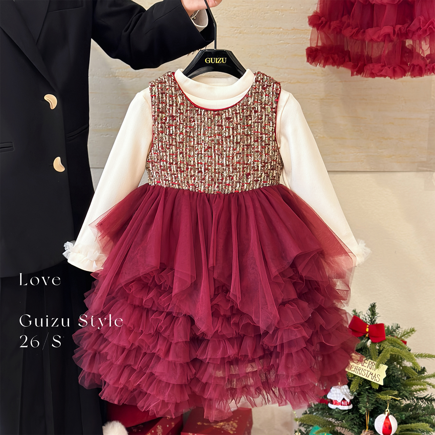 女童加绒小香蛋糕连衣裙两件套