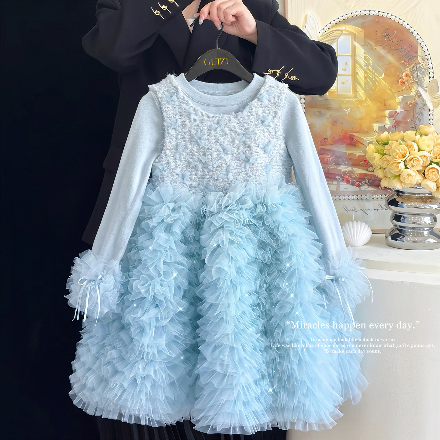 女童高端蓬蓬洋气礼服裙图片