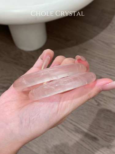 冰橘粉碎冰冰千层雪天然粉水晶玉镯百搭显白手镯闺蜜女友礼物首饰