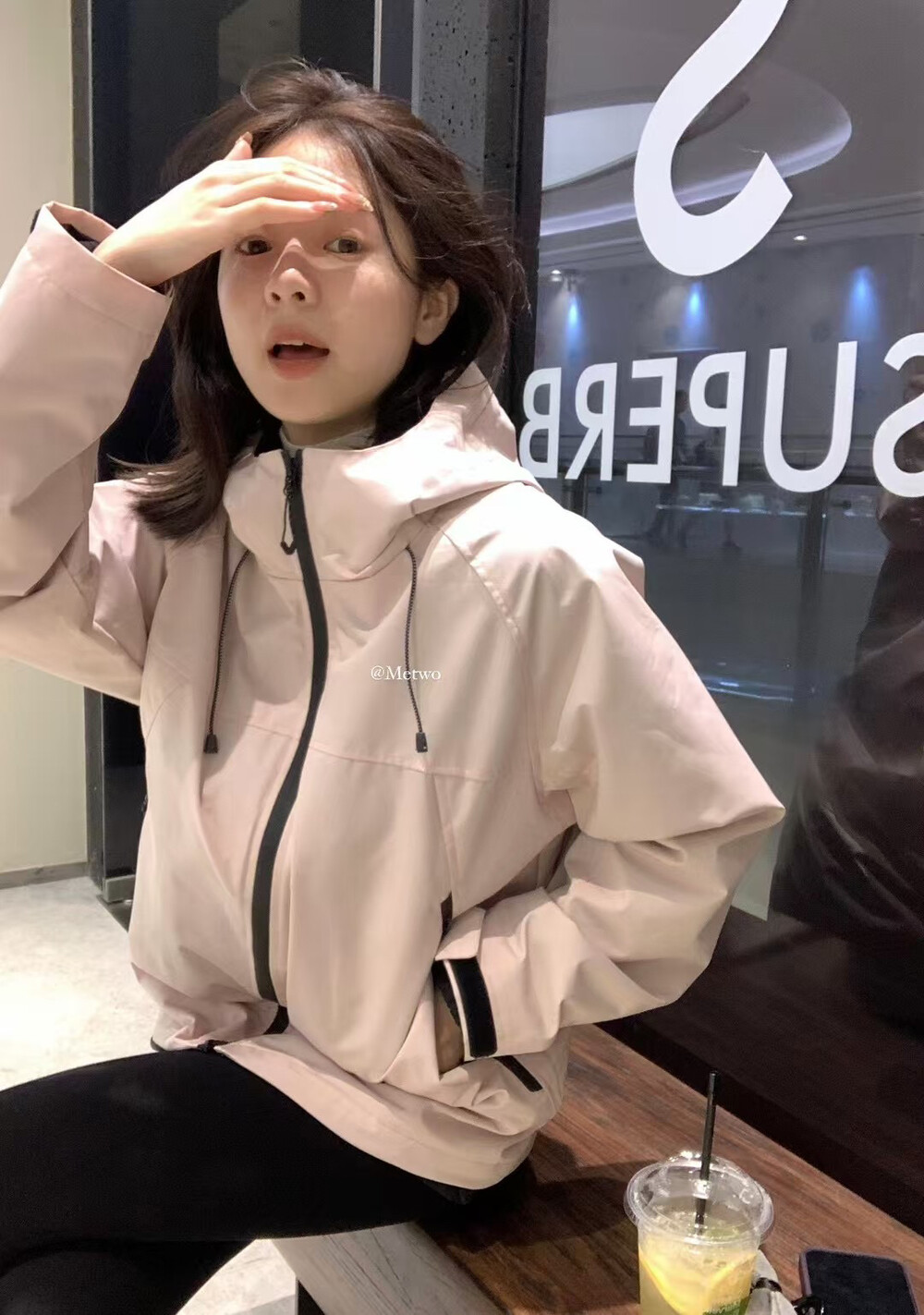 冬上新Hers可拆卸真两件黑科技锁温加厚绒短外套休闲百搭连帽上衣