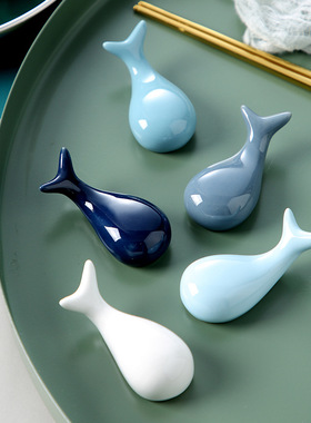 创意筷托可爱动物笔托陶瓷鲸鱼筷子架笔架卡通日式学生用放筷子托