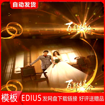 EDIUS婚礼婚庆迎宾开场片头模板结婚庆典视频爱情相册ed