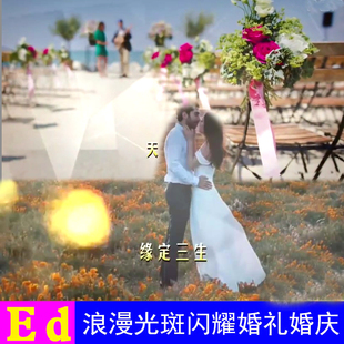 唯美温馨浪漫光斑图文婚礼电子相册爱情预告片edius模板