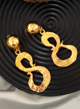 中古法产SR Sonia Rykiel金色抽象字母扫肩