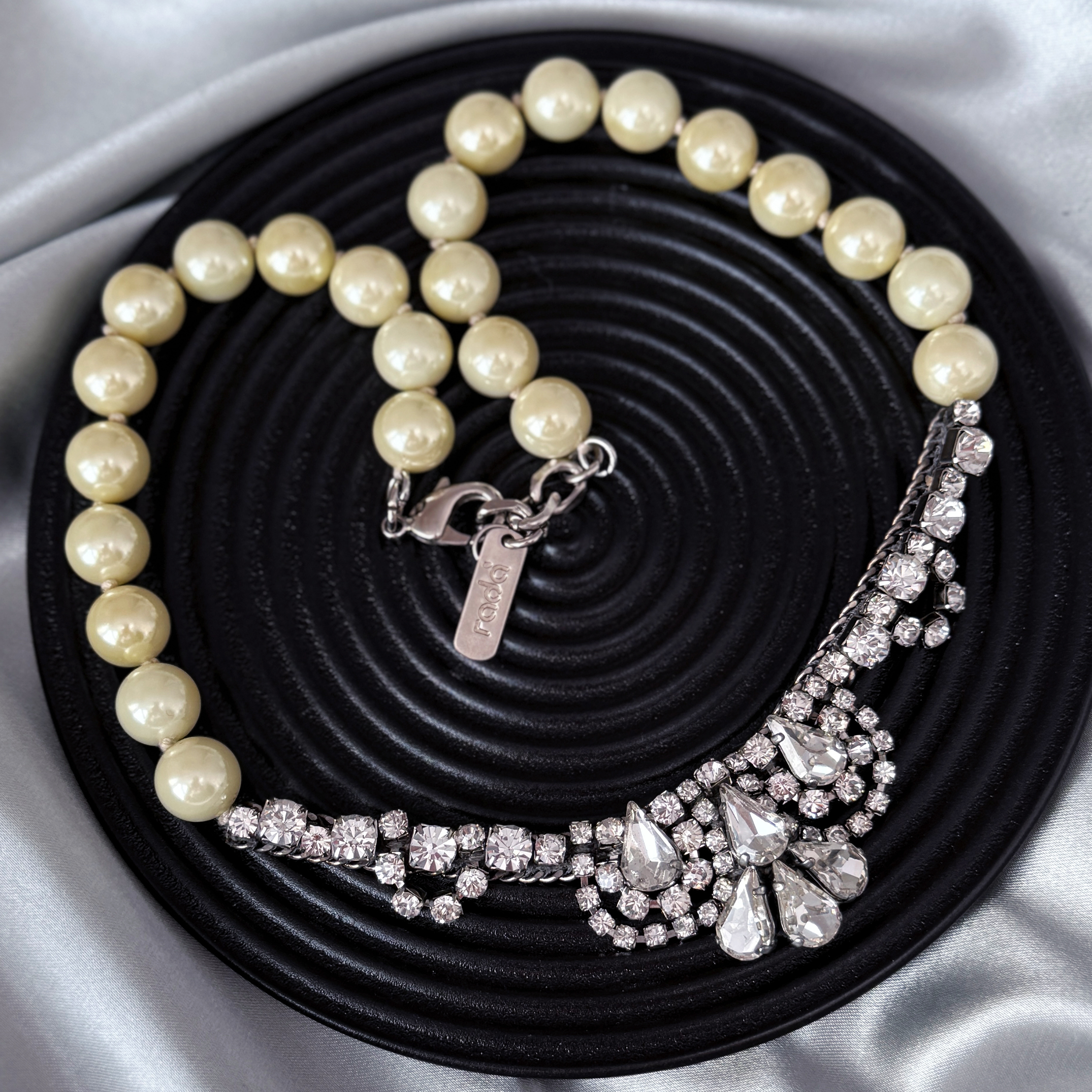 意大利Rada超美全手工编织水晶珍珠项链