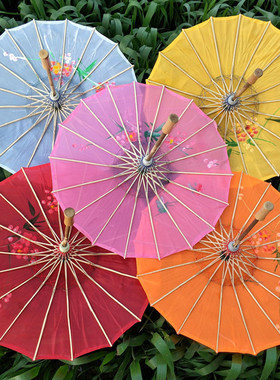 大小号舞蹈伞儿童古装伞摄影遮阳拍照跳舞紫色古风道具绸缎工艺伞