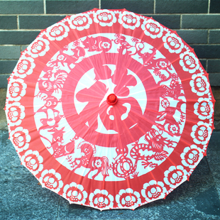 定做剪纸油纸伞春节元旦鼠新年装饰伞中国风楼道走廊创意喜庆吊饰