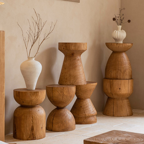 新西兰进口松木深纹复古实木墩子