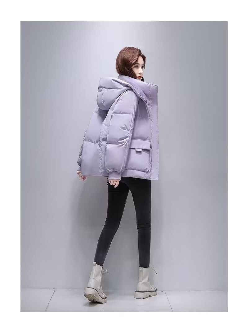 2023冬季新款面包服白鸭绒羽绒服女200斤胖妹妹学生网红加厚外套