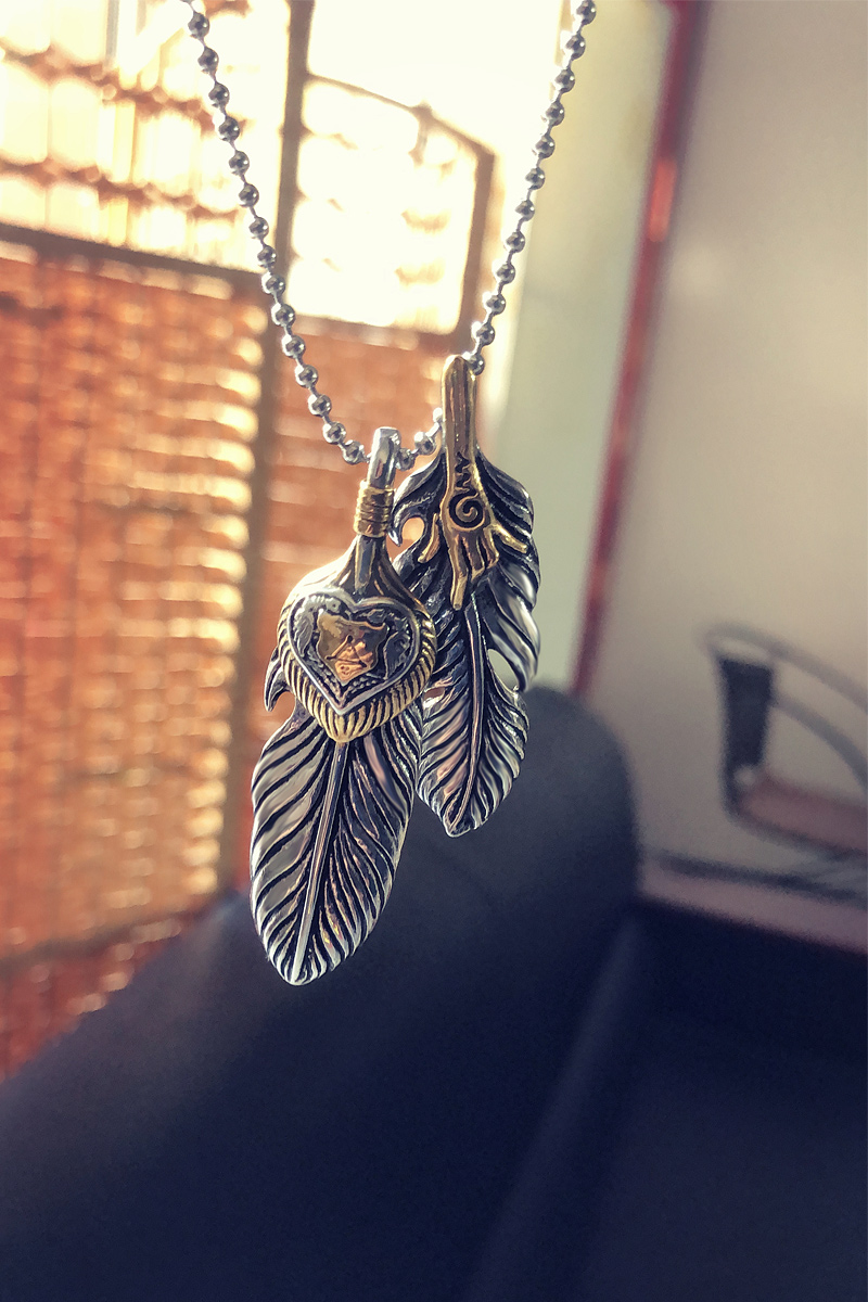 朋克风个性钛钢项链羽毛人缘鸟项链不变色不褪色链子