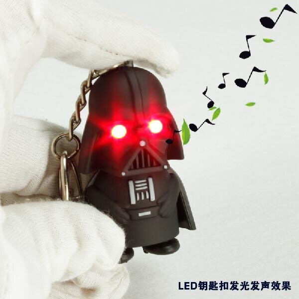 达斯·维达星球大战黑武士 卡通LED发光发声钥匙扣动漫音乐挂件