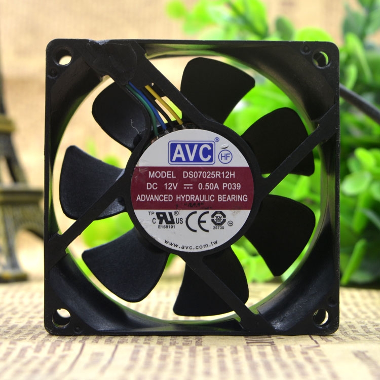 AVC 7025 12V 0.50A 7厘米 4线 大风量 机箱静音风扇 DS07025R12H