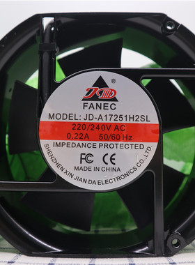 全新FANEC JD-A17251H2SL/2BL 220V 0.22A 17251机柜轴流散热风机