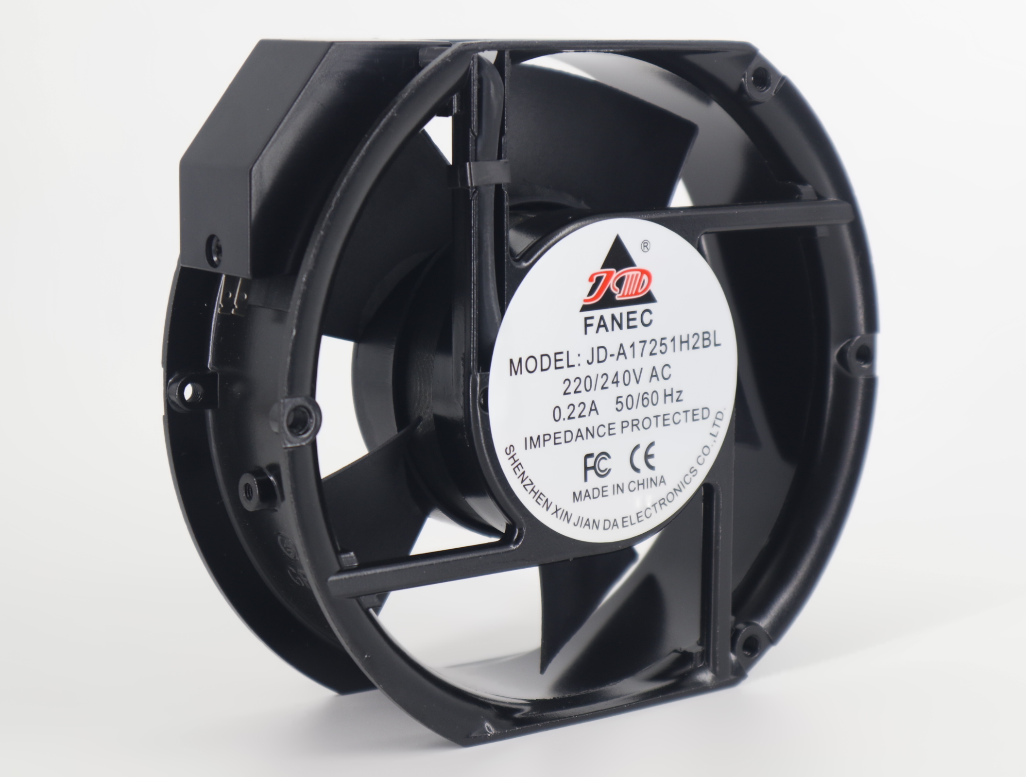 原装FANEC JD-A17251H2SL/2BL 220V 0.22A 17cm机柜散热风扇17251