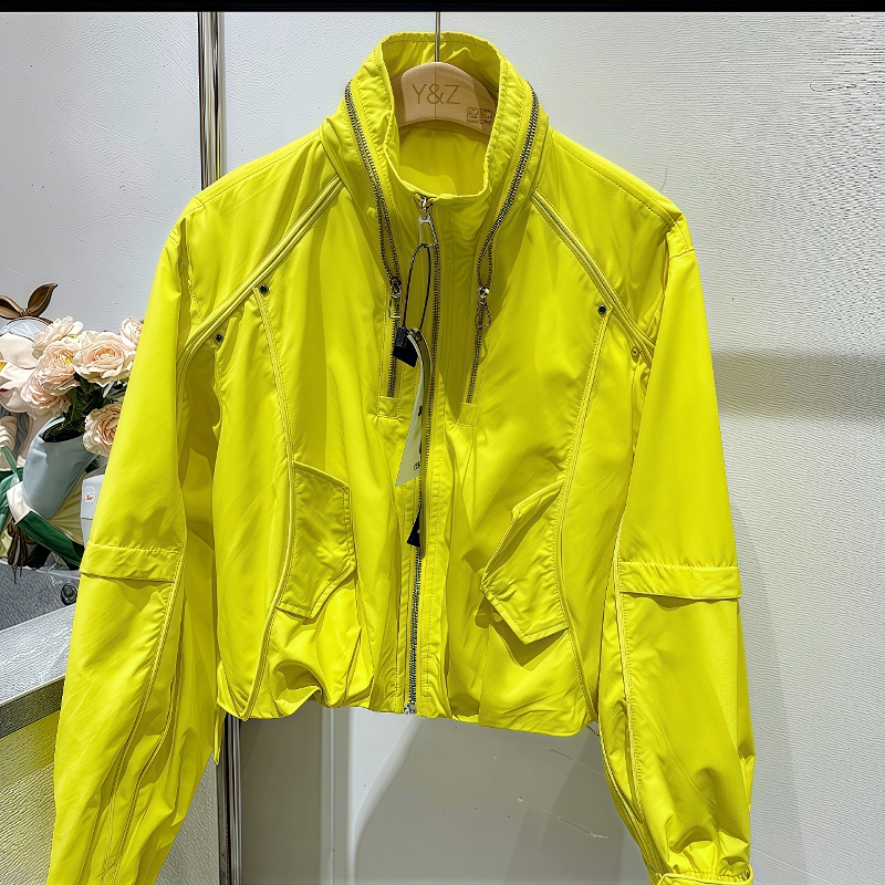 设计感超洋气拉链短外套女欧货