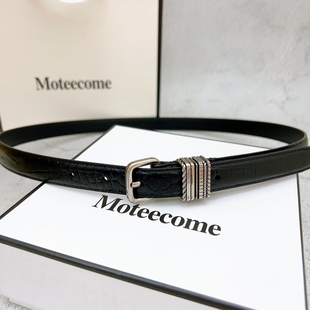 新款女士鳄鱼纹牛皮皮带女时尚百搭真皮腰带牛仔裤装饰杨树林