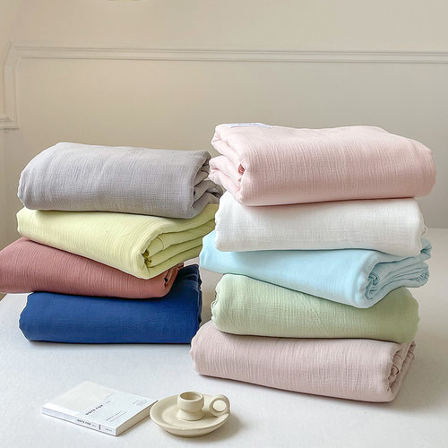 双层纱通用床单单品纯色