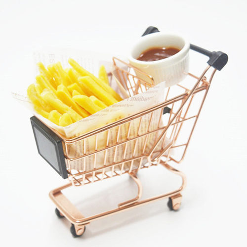 正钰匠北欧创意餐具玫瑰金小推车