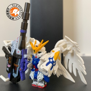 飞翼零式高达人仔积木带翅膀破坏者光束步枪益智拼装小人玩具
