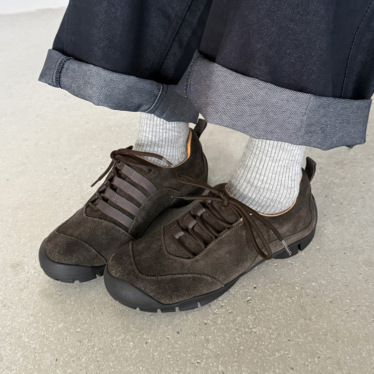 2.5cm圆头系带厚底德训鞋