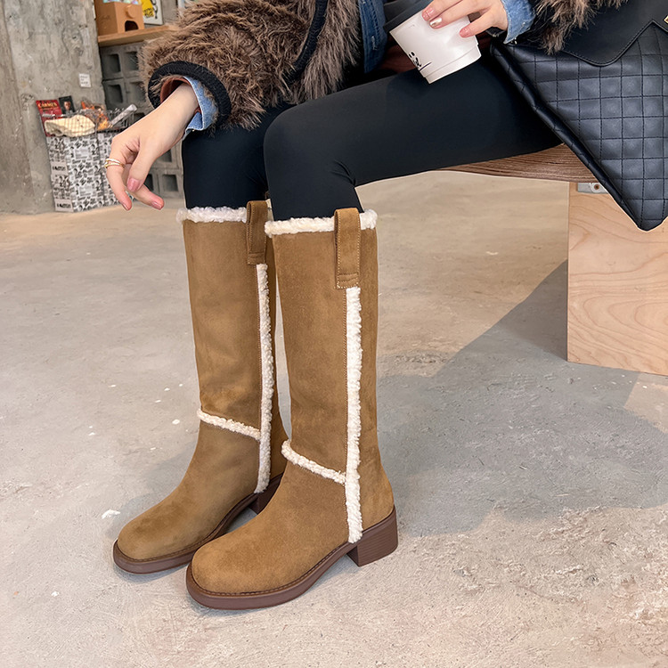 5cm厚底羊羔绒保暖雪地靴女款