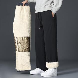 石墨烯护膝棉裤男士冬季外穿加绒加厚休闲裤冬天雪地防风保暖裤子
