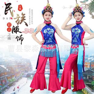 新款俏花旦演出服女童小戏曲服饰京剧豫剧表演服服心有翎兮中国红