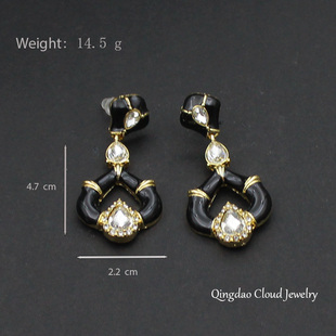 901 女 外貿(mào)耳釘 950中古耳環(huán)小眾設(shè)計感高級古著vintage耳飾法式