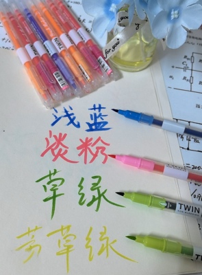 点石双头毛刷复古酒红红色作业