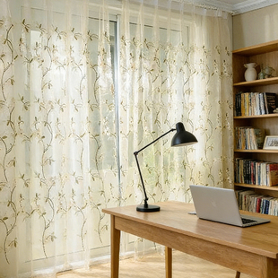 田园风美式乡村透光纱帘客厅卧室阳台适配刺绣精致成品窗纱2026