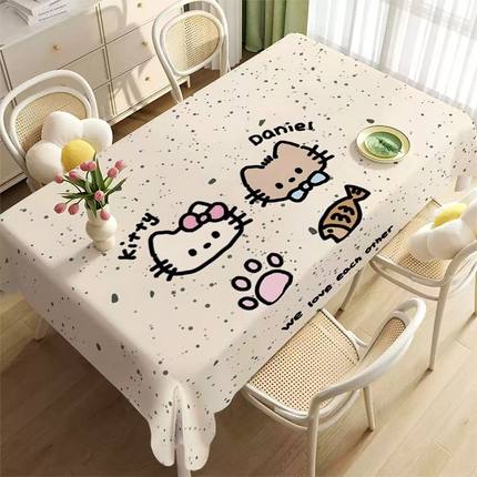 卡通可爱HelloKitty桌布少女心桌垫ins风高颜值房间化妆桌装饰布