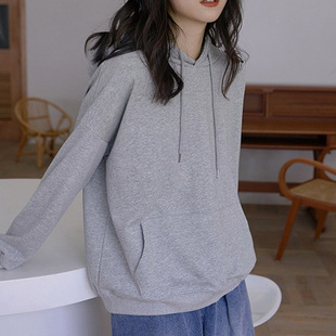 2023春秋薄款连帽卫衣女新款韩版宽松帽衫女长袖套头外套上衣女