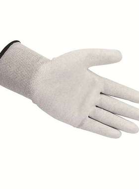 代尔塔2017900聚酰胺碳纤维PU单层涂胶涤纶防静电白色劳保手套