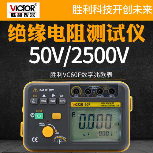 胜利VC60F绝缘电阻测试仪数字兆欧表绝缘摇表