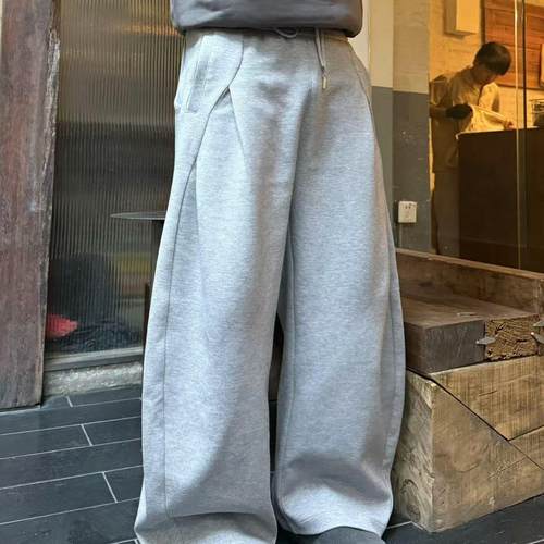 22TREE宽松运动透气宽松休闲直筒弯刀卫裤男潮牌重磅运动裤子纯棉