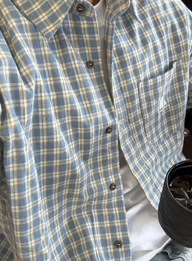 22TREE原创美式街头复古图案宽松翻领短袖衬衫休闲宽松垂感潮流