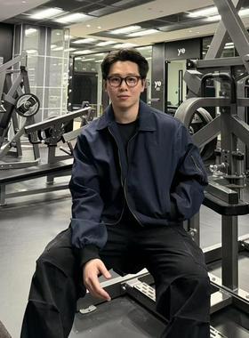 22TREE 美式复古纯色棒球服夹克男女休闲秋冬小众百搭防风外套