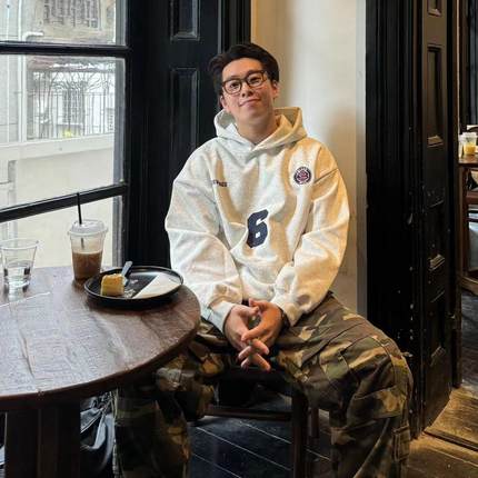 22TREE美式复古字母连帽卫衣男女秋冬季国潮宽松重磅套头衫外套