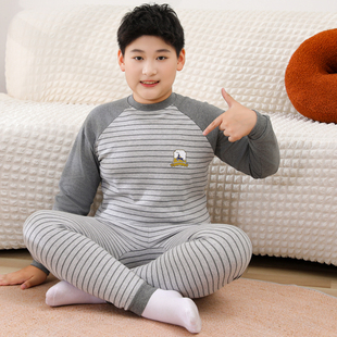 胖童秋衣秋裤套装纯棉儿童内衣薄款男女童睡衣加肥加大中大童打底