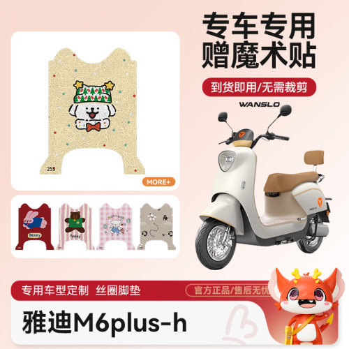 雅迪M6plus-h电动车脚垫防水防滑耐磨配件适用脚踩电瓶车脚踏垫女
