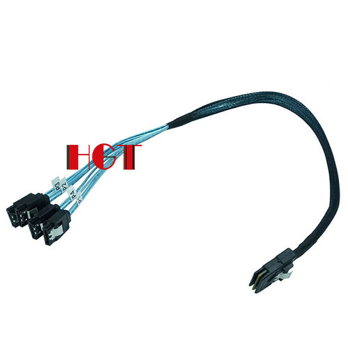 1分4 Mini SAS线SFF8087-4SATA3一转四硬盘数据电源线6G 0.5米