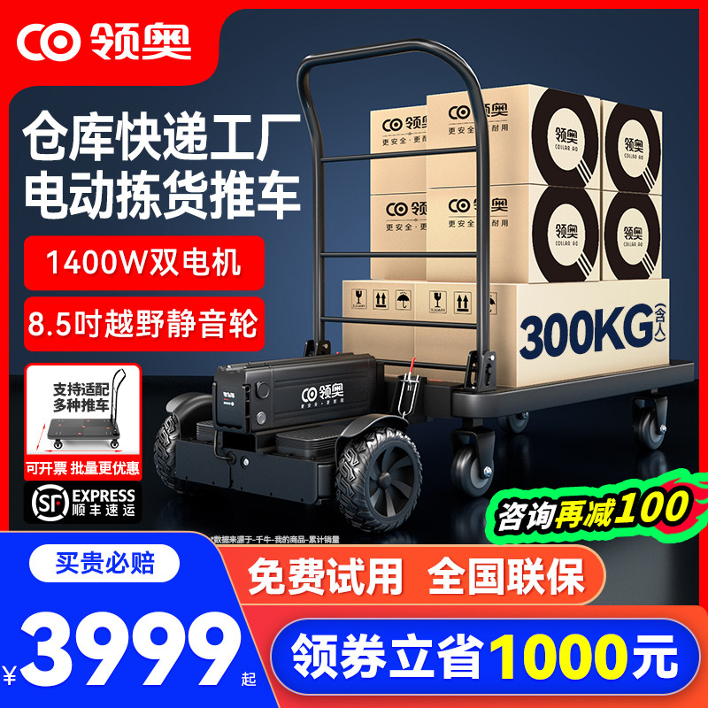 领奥小型电动手推车快递仓库载货搬运代步平衡车神器平板车工具车