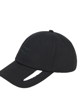 PUPILtravel 刺绣鸭舌帽男水洗做旧复古破洞潮牌短檐黑色帽子女