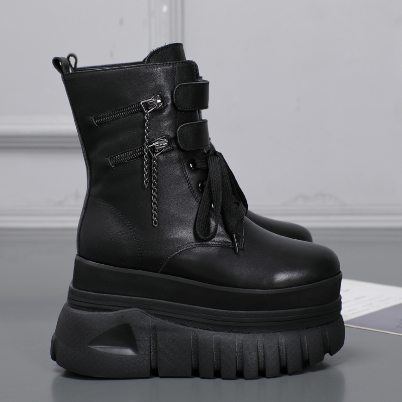 超高跟马丁靴11厘米增高短靴